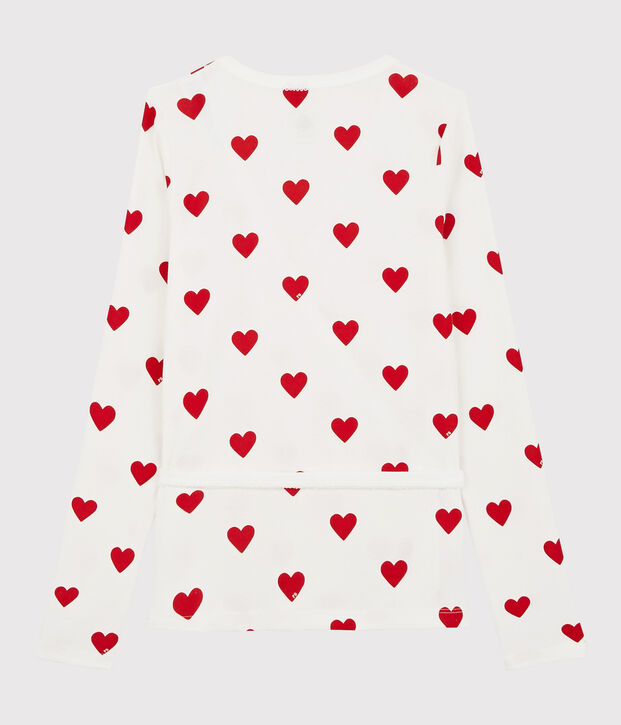 Women's Cotton Wrapover Cardigan white/red