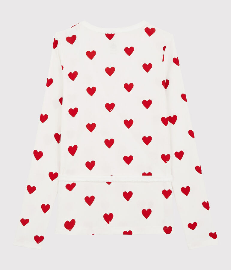 Women's Cotton Wrapover Cardigan white/red