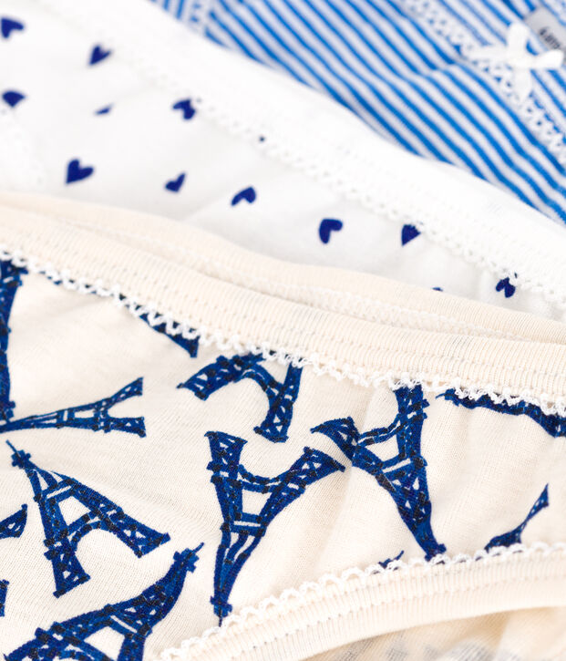 Children's cotton Paris-themed knickers - 3-pack multicolor