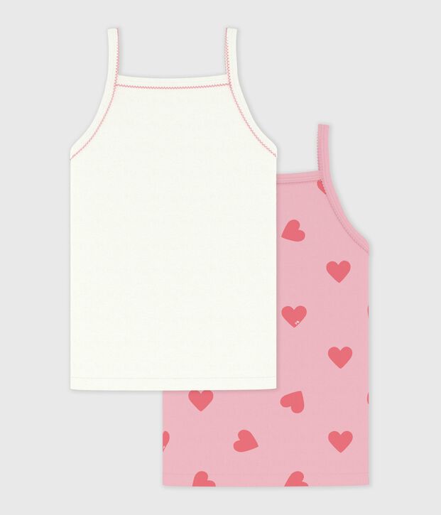 Pack of children's heart print cotton tank tops multicolor