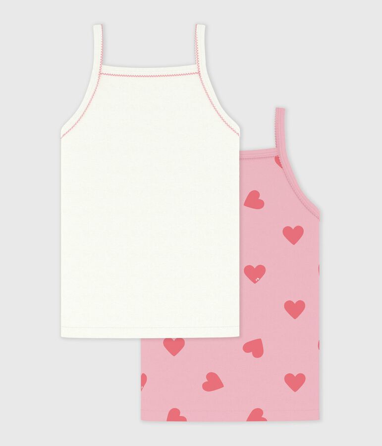 Pack of children's heart print cotton tank tops multicolor