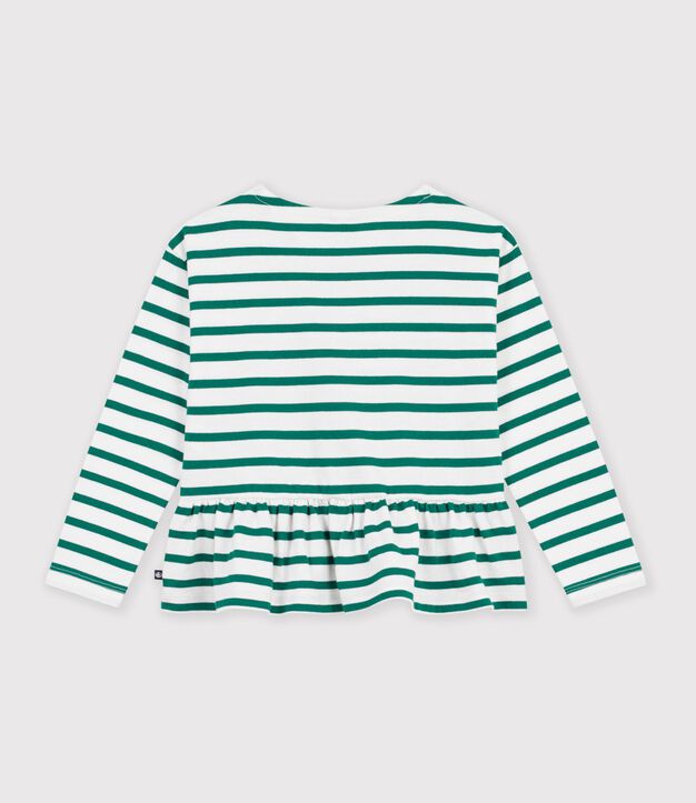Children's cotton Breton top green/green