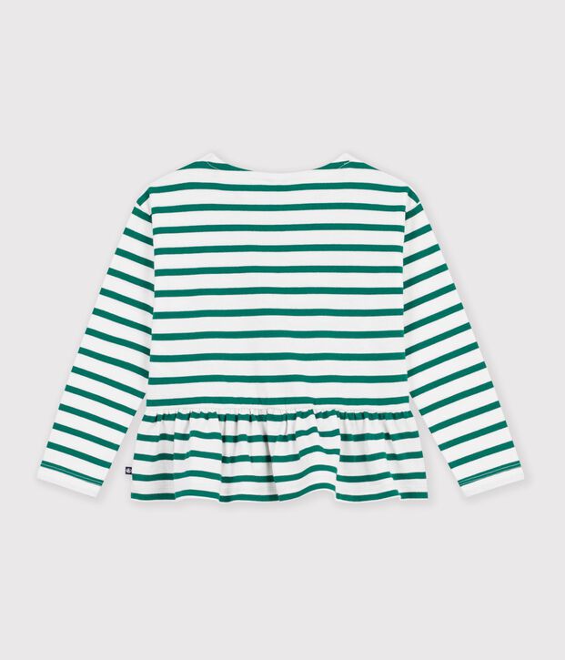 Children's cotton Breton top green/green