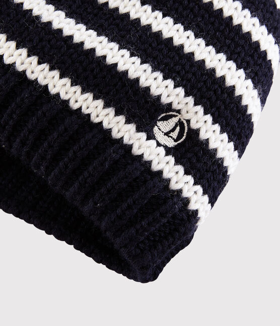 Unisex Children's Woolly Hat SMOKING blue/MARSHMALLOW white