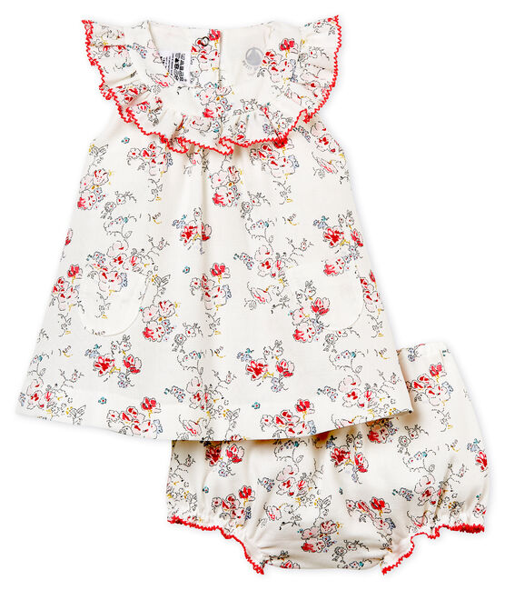 Baby Girls Printed Dress And Bloomers Marshmallow Multico Petit Bateau