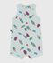 Babies' short cotton playsuit with an ice cream print blue/multicolor