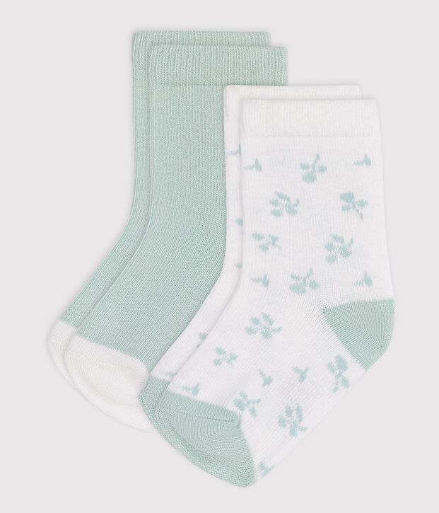 Babies' floral-print cotton socks - 2-pack multicolor