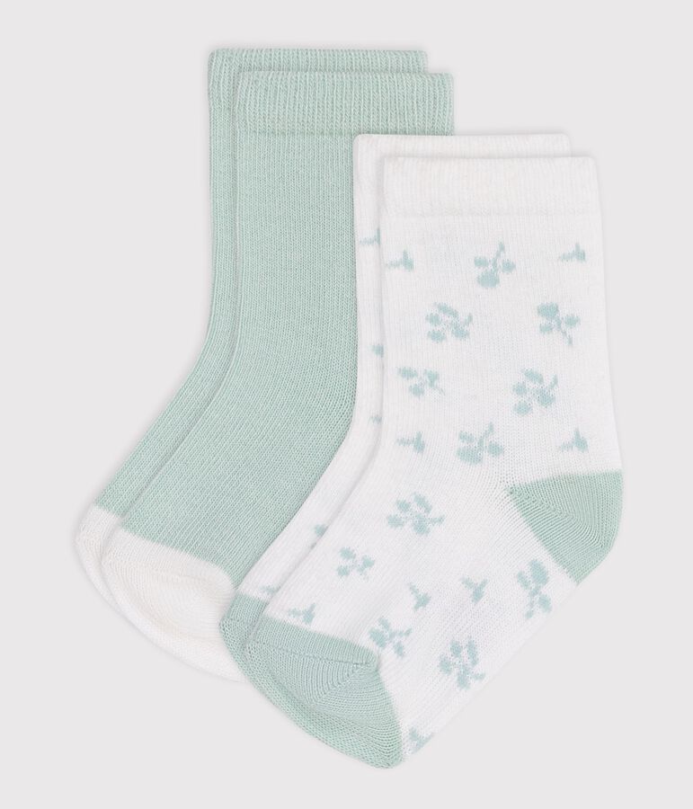 Babies' floral-print cotton socks - 2-pack variante 1