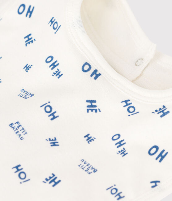 Babies' Patterned Cotton Bib MARSHMALLOW white/CREPUSCULE