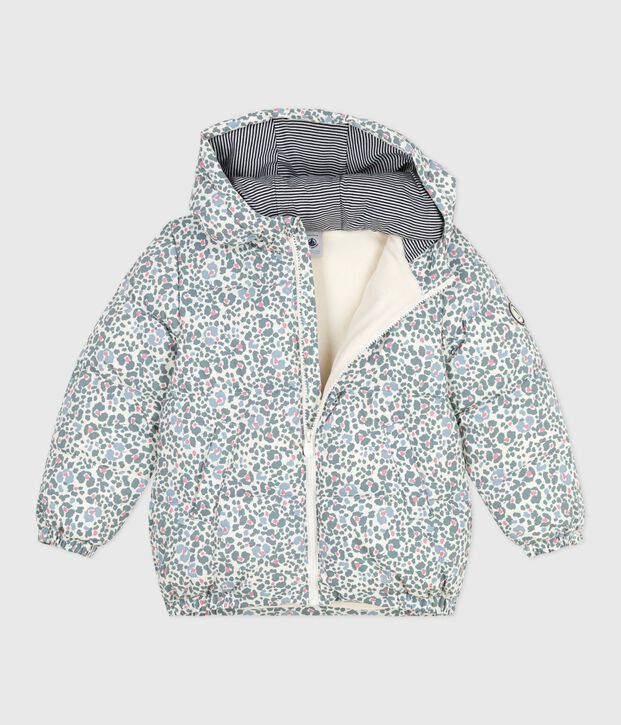 Children's printed puffer jacket Ecru/multicolor