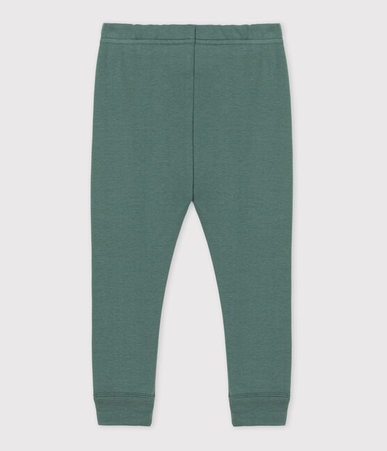 Babies' Ribbed Cotton Leggings VALLEE green