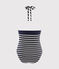 Women's 2-Piece Stripy Swimsuit SMOKING blue/MARSHMALLOW white