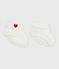 Newborn babies' knitted cotton booties MARSHMALLOW white