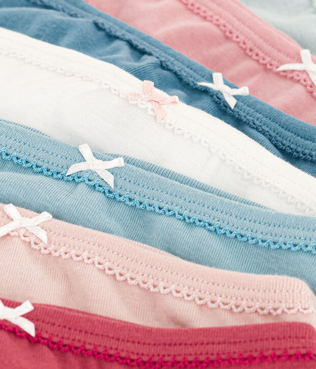 Girls' Plain Cotton Briefs - 7-Pack multicolor
