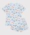 Children's short glow-in-the-dark printed cotton pyjamas blue/multicolor