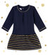 Baby girl's sailor stripe dual fabric dress