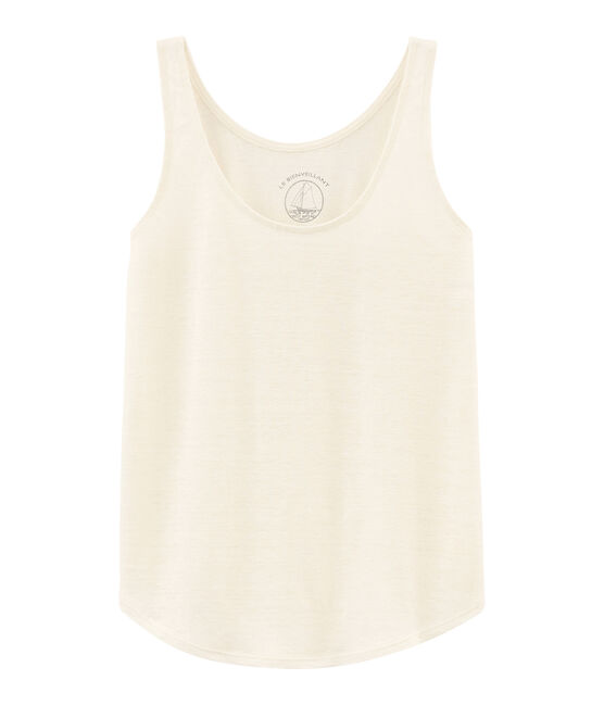 Women's Linen Vest MARSHMALLOW white