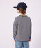 Children's long-sleeved stripy cotton T-shirt SOIR blue/MILK