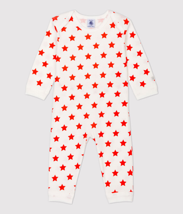 Babies' Starry Popperless Organic Cotton Sleepsuit blue/white