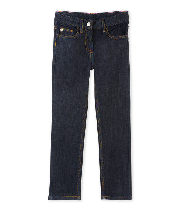 Girls' trousers in dark denim blue