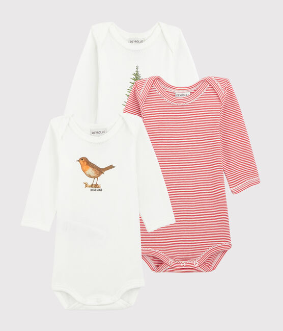Petit Bateau x Deyrolle Baby Girls' Long-Sleeved Bodysuit - 3-Piece Set variante 1