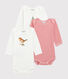 Petit Bateau x Deyrolle Baby Girls' Long-Sleeved Bodysuit - 3-Piece Set