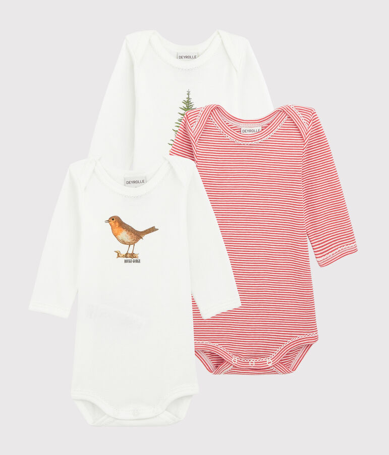 Petit Bateau x Deyrolle Baby Girls' Long-Sleeved Bodysuit - 3-Piece Set multicolor