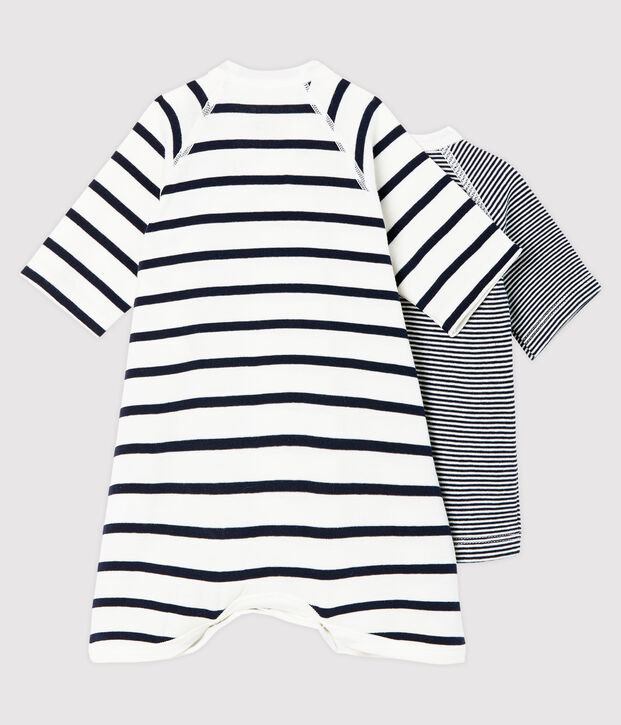 Baby Kimono Bodysuit and Undershirt Set in Rib Knit multicolor