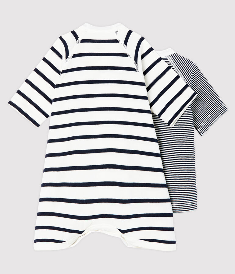 Baby Kimono Bodysuit and Undershirt Set in Rib Knit multicolor