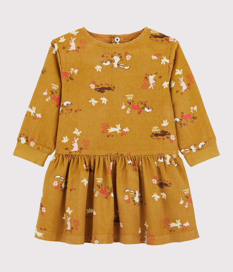 Babies' Velour Dress TOPAZE yellow/MULTICO