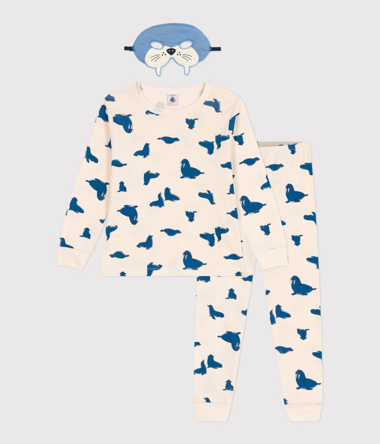 Children's walrus print cotton fancy dress pyjamas Ecru/multicolor