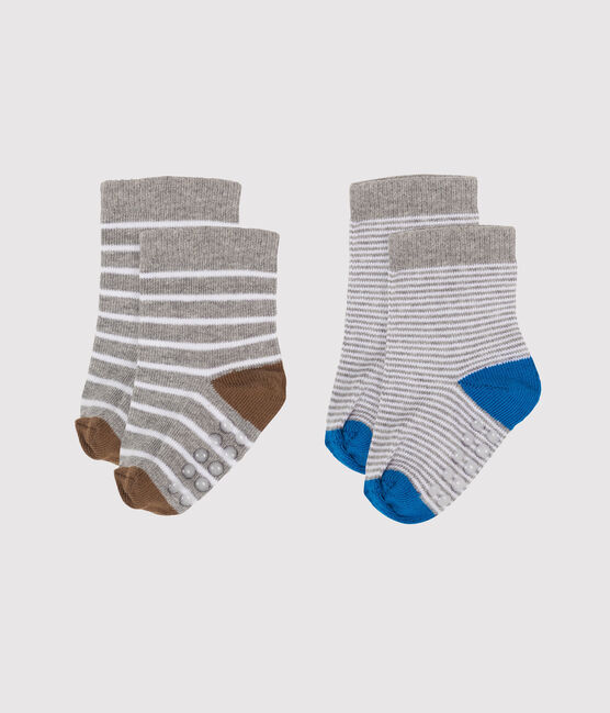 Baby Boys' Socks - 2-Piece Set MARSHMALLOW white/SUBWAY grey