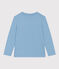 Children's unisex long-sleeved cotton T-shirt AZUL blue