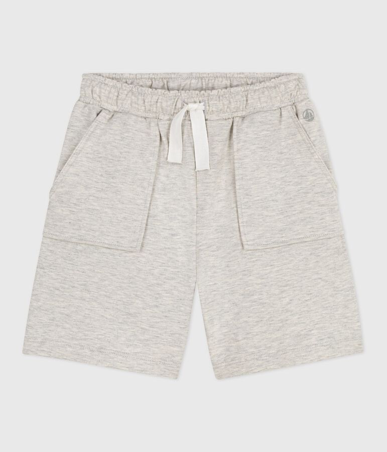 Children's Bermuda shorts in plain cotton grey