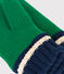 Children's knitted polar fleece-lined mittens JARDIN green/MULTICO