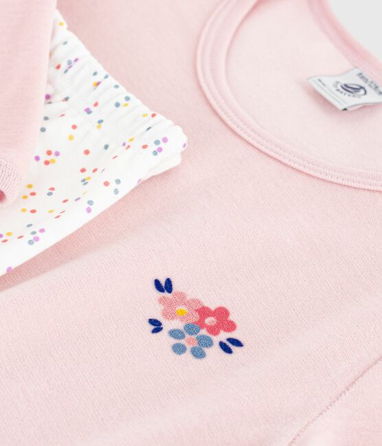 Children's velour nightdress and leggings JOLI pink/MULTICO white