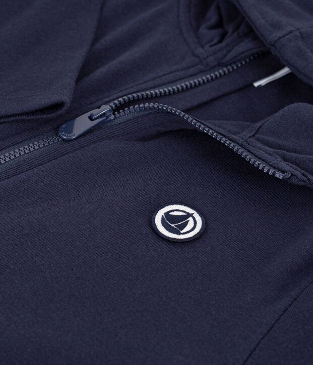 Children's plain zip-up cotton hoodie SMOKING