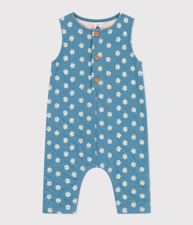 Babies' Sleeveless Patterned Quilted Tube Knit Jumpsuit blue/multicolor