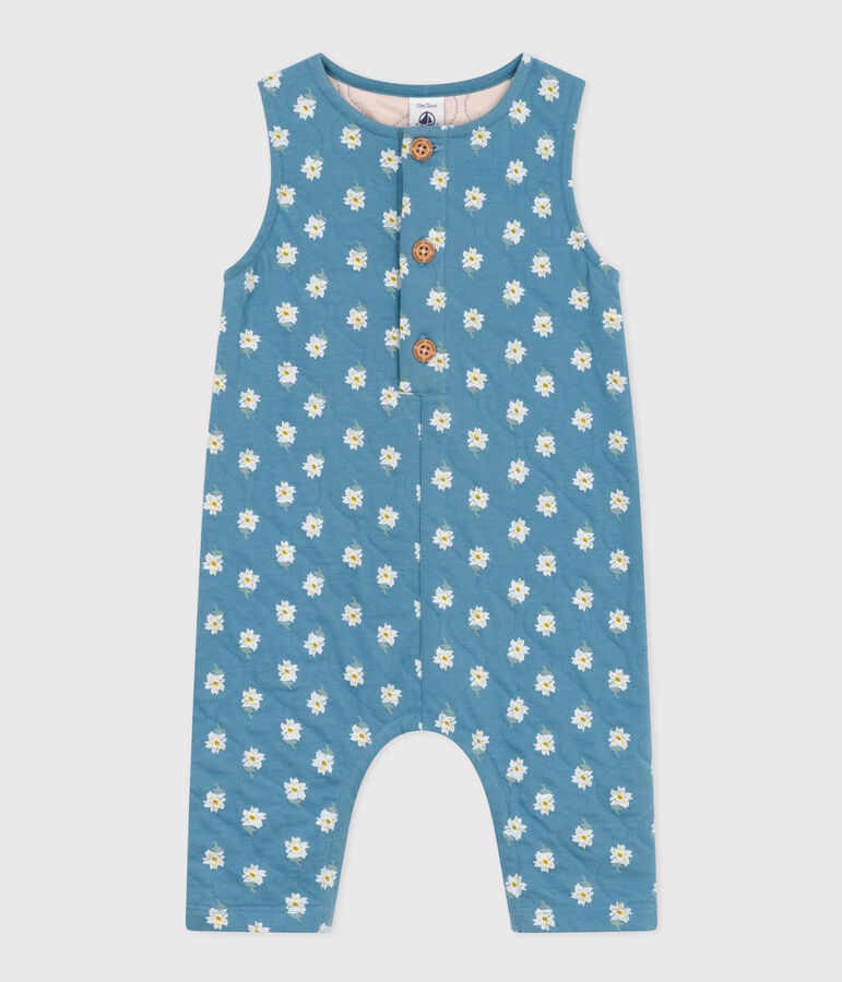 Babies' Sleeveless Patterned Quilted Tube Knit Jumpsuit blue/multicolor