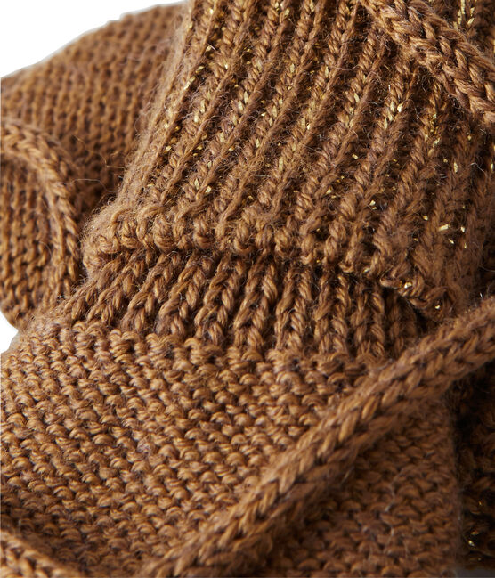 Baby girl's mittens BRINDILLE brown/DORE yellow