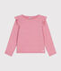 Girls' long-sleeved rib knit T-shirt