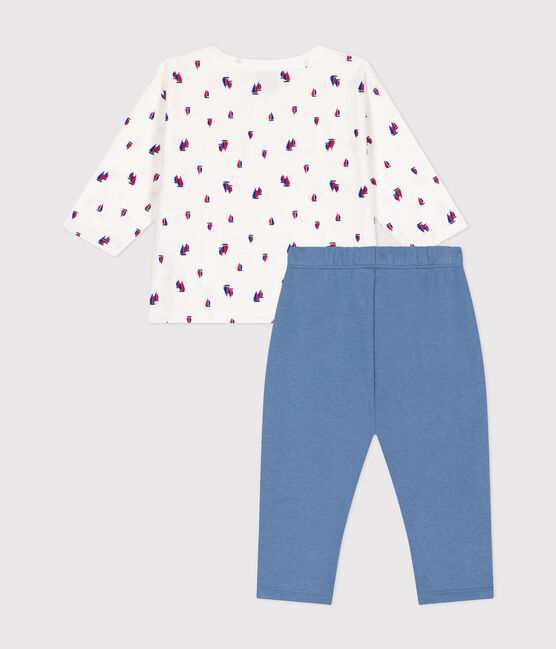 Babies' cotton fleece dungarees and T-shirt variante 1