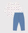 Babies' cotton fleece dungarees and T-shirt variante 1