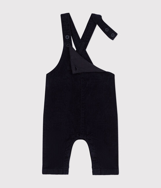 Babies' corduroy dungarees SMOKING blue
