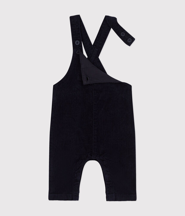 Babies' corduroy dungarees blue