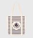 Women's striped canvas tote bag