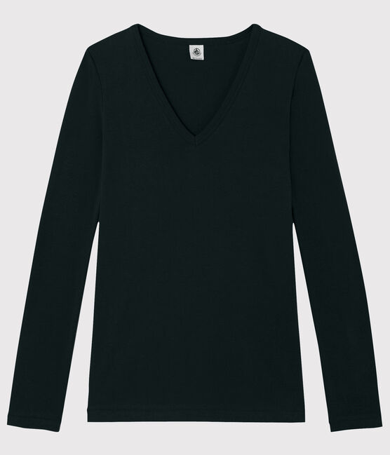 Women's Iconic V-Neck Cotton T-Shirt NOIR black