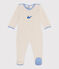 Babies' velour pyjama suit with a back opening MONTELIMAR CHINE beige