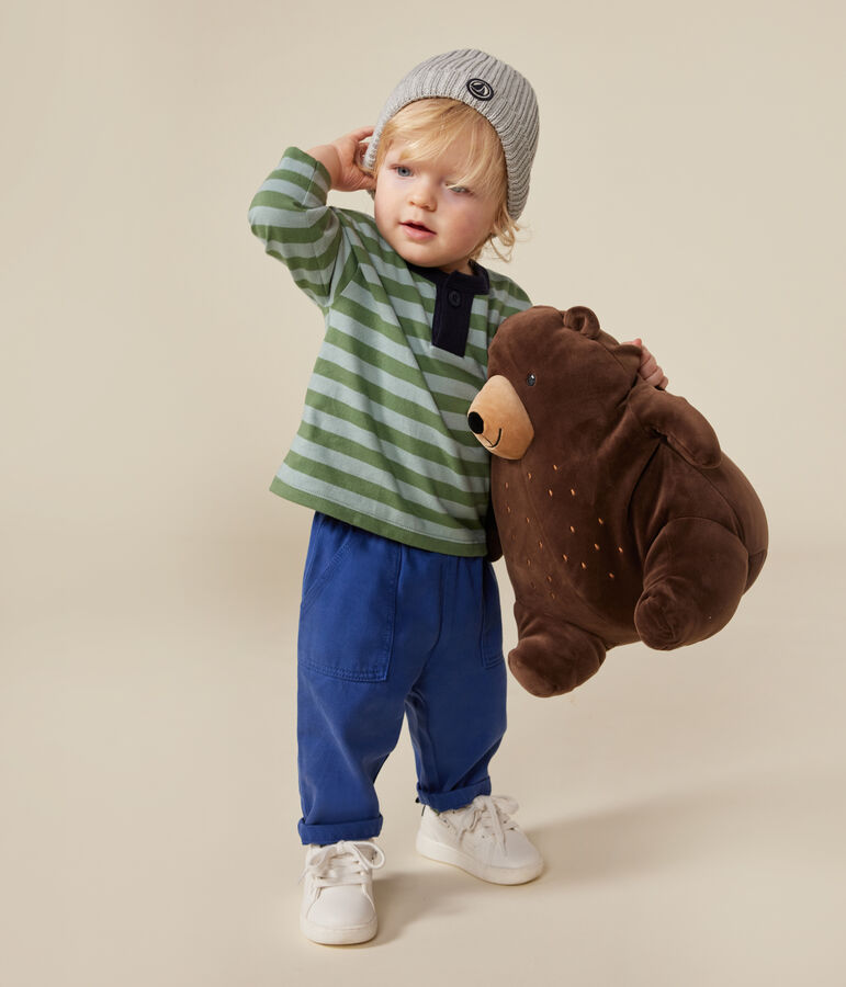 Babies' long-sleeved fine jersey T-shirt green/green