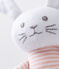 Unisex baby rabbit rattle comforter ROSAKO pink/MARSHMALLOW white